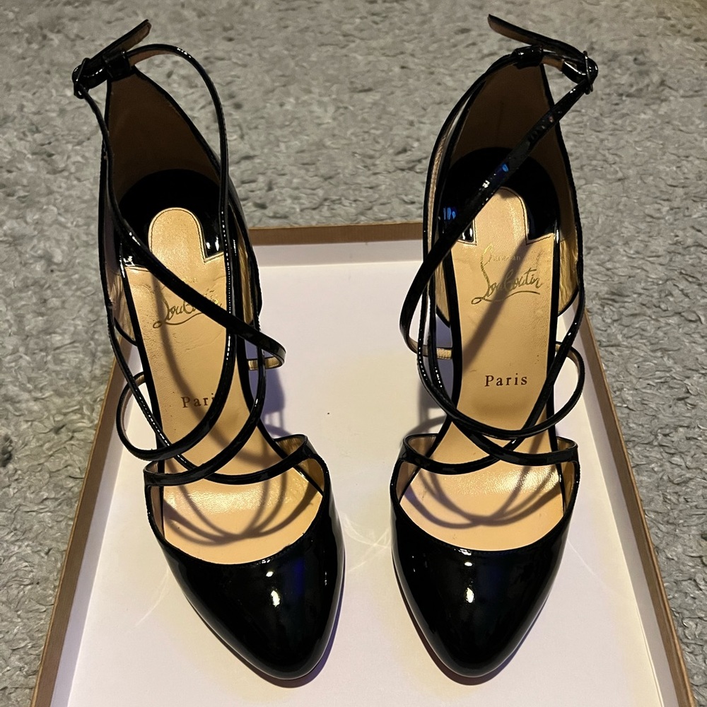 Christian Louboutin Soustelissimo 100 Black Patent